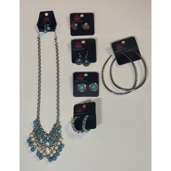 paparazzi Jewelry - Paparazzi Jewelry Set Western/Turquoise Earring Necklace Lot of 6 New Never Worn